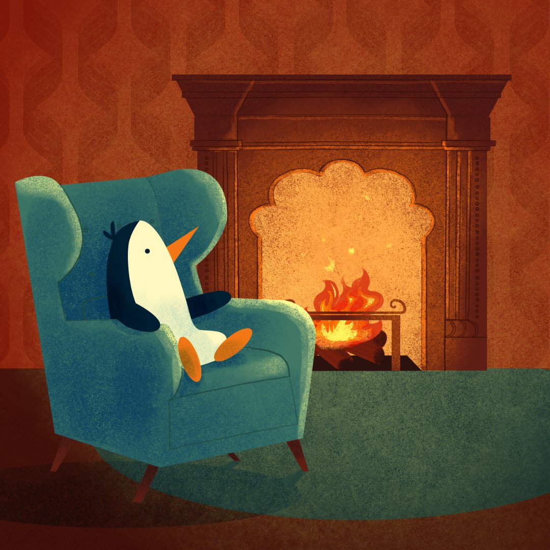 Finally launched our 𝘄𝗲𝗯𝘀𝗶𝘁𝗲 🤓  
We thought of sharing a screen capture of the website but instead, we decided to share this hypnotic illustration of one of our team members sitting by a fireplace to share the cosy vibes🎄 Enjoy :)  motionmanor.co.uk #newwebsite