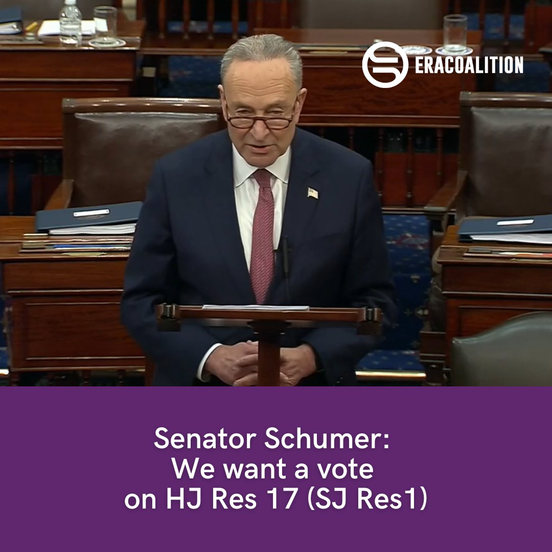The 28th Amendment to the Constitution confirms the rightful place of sex equality in all aspects of life. Contact Senate Majority Leader Schumer and urge him to schedule a vote on #SJRes1 to remove the time limit from the ERA. bit.ly/MessageSchumer