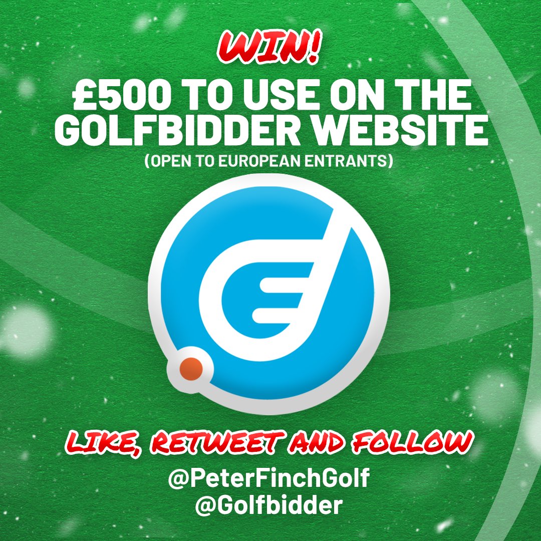 Win £500 to SPEND AT GOLFBIDDER!!!  TO ENTER: ❤️, follow me & @Golfbidder and RETWEET!!! (£500 to use on the website, exclusive to European entrants only🏌️‍♂️) Entry closes December 31st. To have the best chance of winning ALSO ENTER on my Insta and TikTok too! #FinchNotGrinch