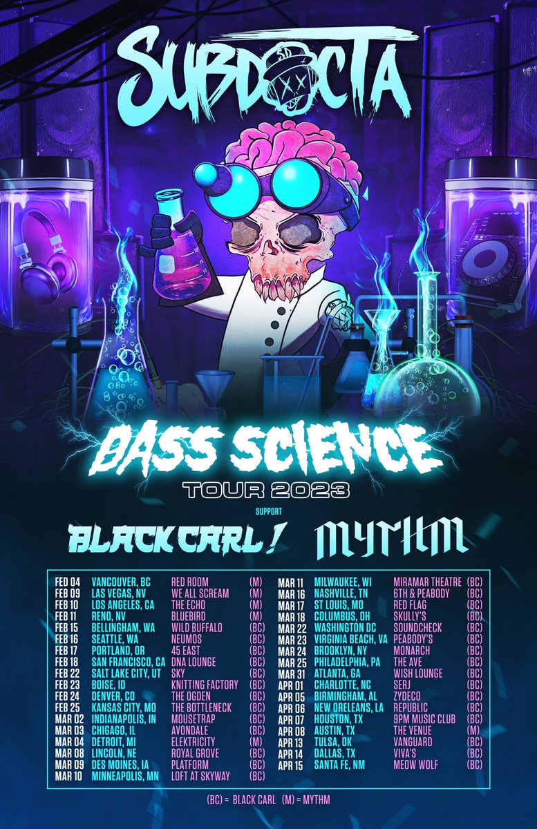 IM SO HAPPY TO ANNOUNCE THE BASS SCIENCE TOUR. ITS GOING TO BE FUN AND YOU SHOULD DEFINITELY COME!!!