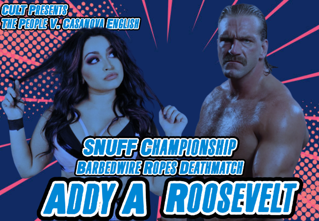 CultWrestle's tweet image. @ThreeRingBarney will try to add some more gold to their ranks as Chester Roosevelt challenges for the SNUFF Championship against @AddyA469