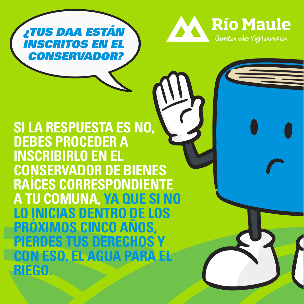 JVMRioMaule's tweet photo. 📌 Esperamos que la información que les entregamos la semana pasada sobre la importancia de la regularización de los DAA, les haya sido de gran utilidad😉. Hoy te queremos contar lo fundamental que es tener los derechos inscritos en el Conservador de Bienes Raíces.
#jvrm #agua https://t.co/722HXIyKtM