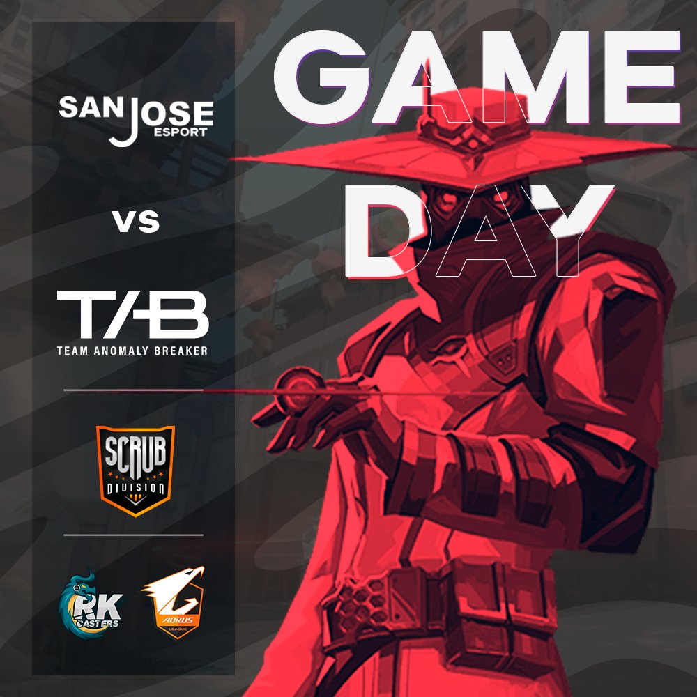#GameDay y doble jornada en la #AorusLeague
Nos enfrentamos a 2 rivales ya conocidos

🆚️ <a href="/TAB_Anomaly/">Team Anomaly Breaker 🇲🇽</a> 7:00 P.M
🆚️ <a href="/ScrubDivision/">The Scrub Division</a> 8:00 P.M

📺twitch.tv/rkcasters

#AorusLeague #Rkcasters #Valorant