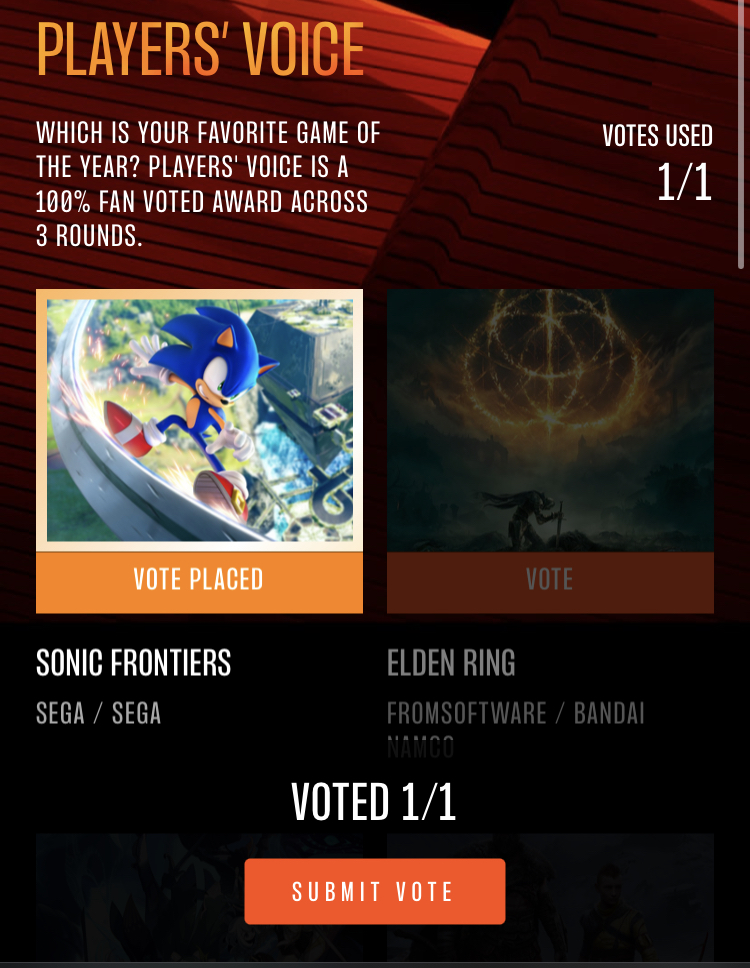 ITS ALL OR NOTHING EVERYONE. LETS WIN THIS. MAKE HIM UNDEFEATABLE, BREAK THROUGH IT ALL, HELP FIND HIS FLAME.🗣️⬆️🔥 thegameawards.com/brackets/playe…