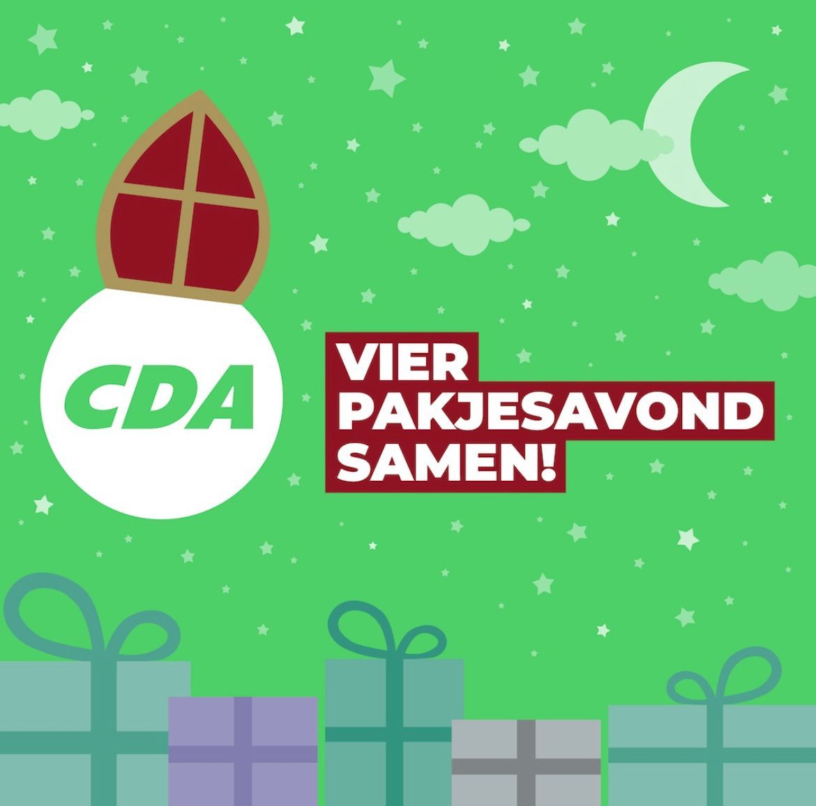 Het CDA Zoetermeer wenst iedereen een fijne pakjesavond! Gezelligheid vieren we samen.

#minderikmeerwij