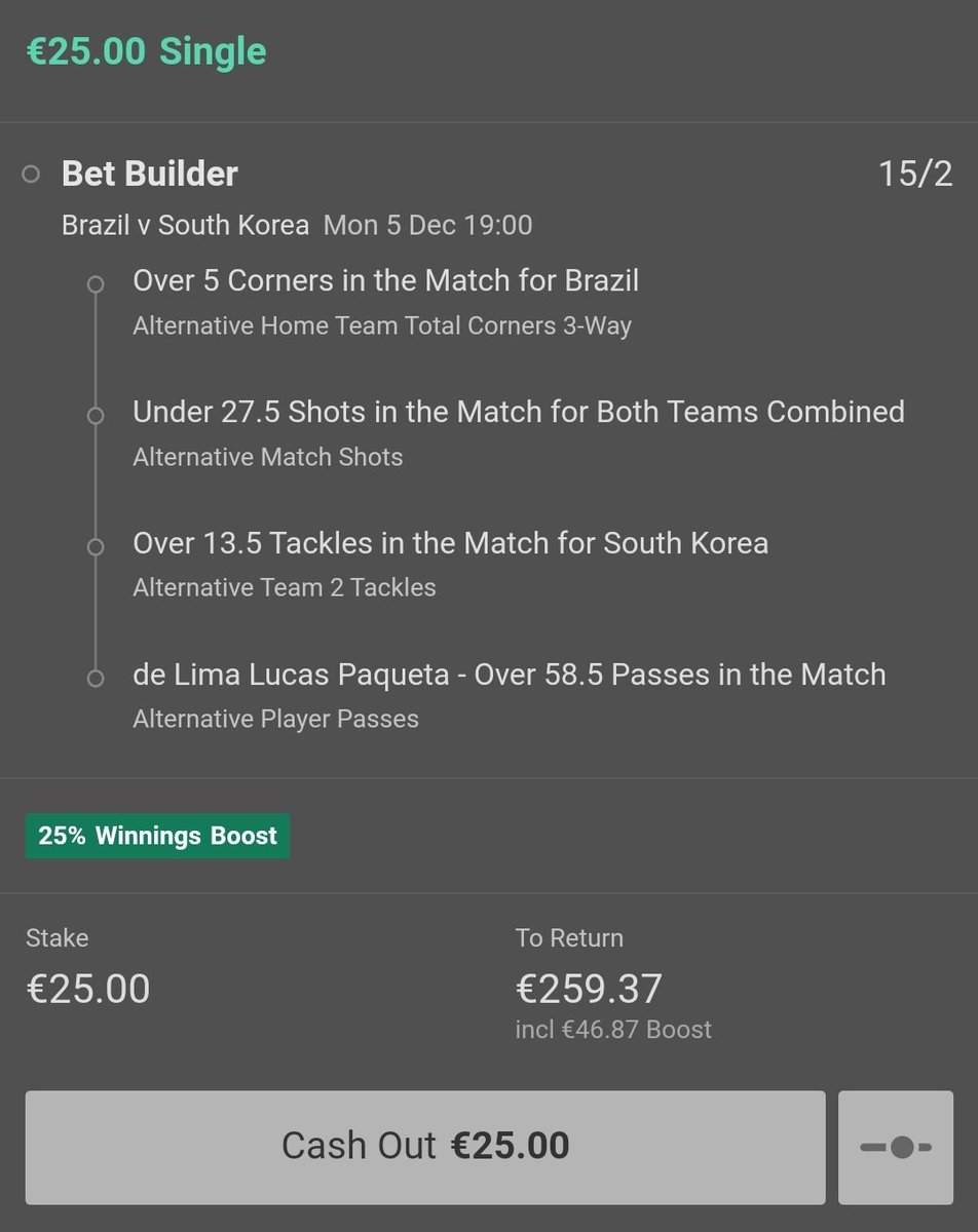 GoatPrediction's tweet photo. 🇧🇷 vs 🇰🇷 #FIFAWorldCup          

13/2 Bet Builder, Boosted To 9/1 With Bet 365

If This Wins I'll Giveaway The Winnings To One Person Who Retweets This Tweet🔥 https://t.co/Xh3CGLVlQT