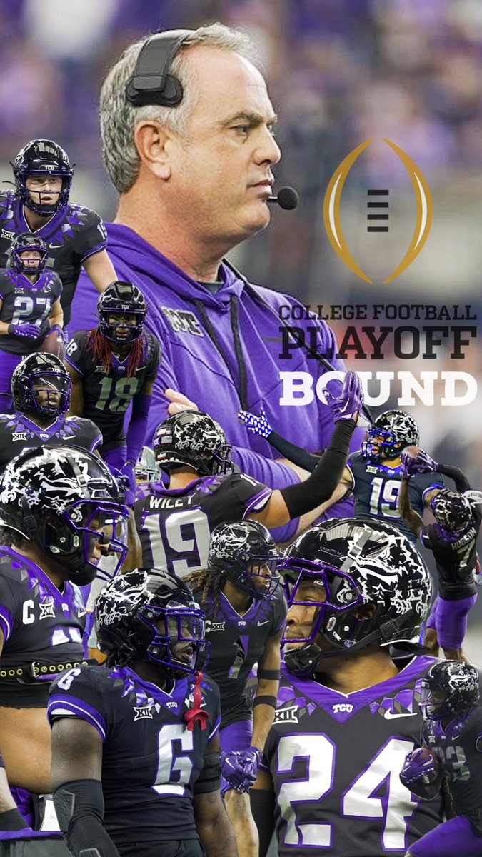 𝙲𝙵𝙿 𝙱𝚘𝚞𝚗𝚍 𝚏𝚘𝚛 𝚃𝙲𝚄 🐸😈 
Even though TCU fell short against KSU in The Conf. Big 12 Championship, they fought to the very end. TCU is the first team in school history to make CFP appearance. 
.