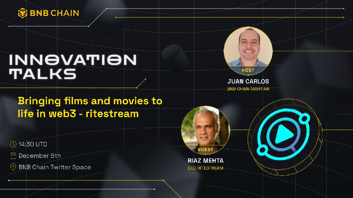 Jcdelpino3's tweet photo. No sé pierdan mañana a las 10.30am está entrevista al CEO de #Ritestream y su propuesta de llevar al web3 a la industria del cine!
#asonacrip #criptomonedad #Blockchain #web3 #programacion #negocios #BNBChain https://t.co/JjX73ulW4e