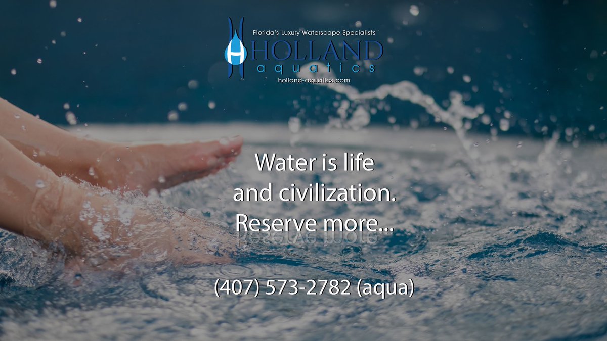 Water is life and civilaztion. Reserve More, call Holland Aquatics Waterscape Design | Build today (407) 573-2782 (AQUA).

#waterscape #waterscapes #floridawaterscapes #luxurywaterscapes #poolbuilder #pooldesigner