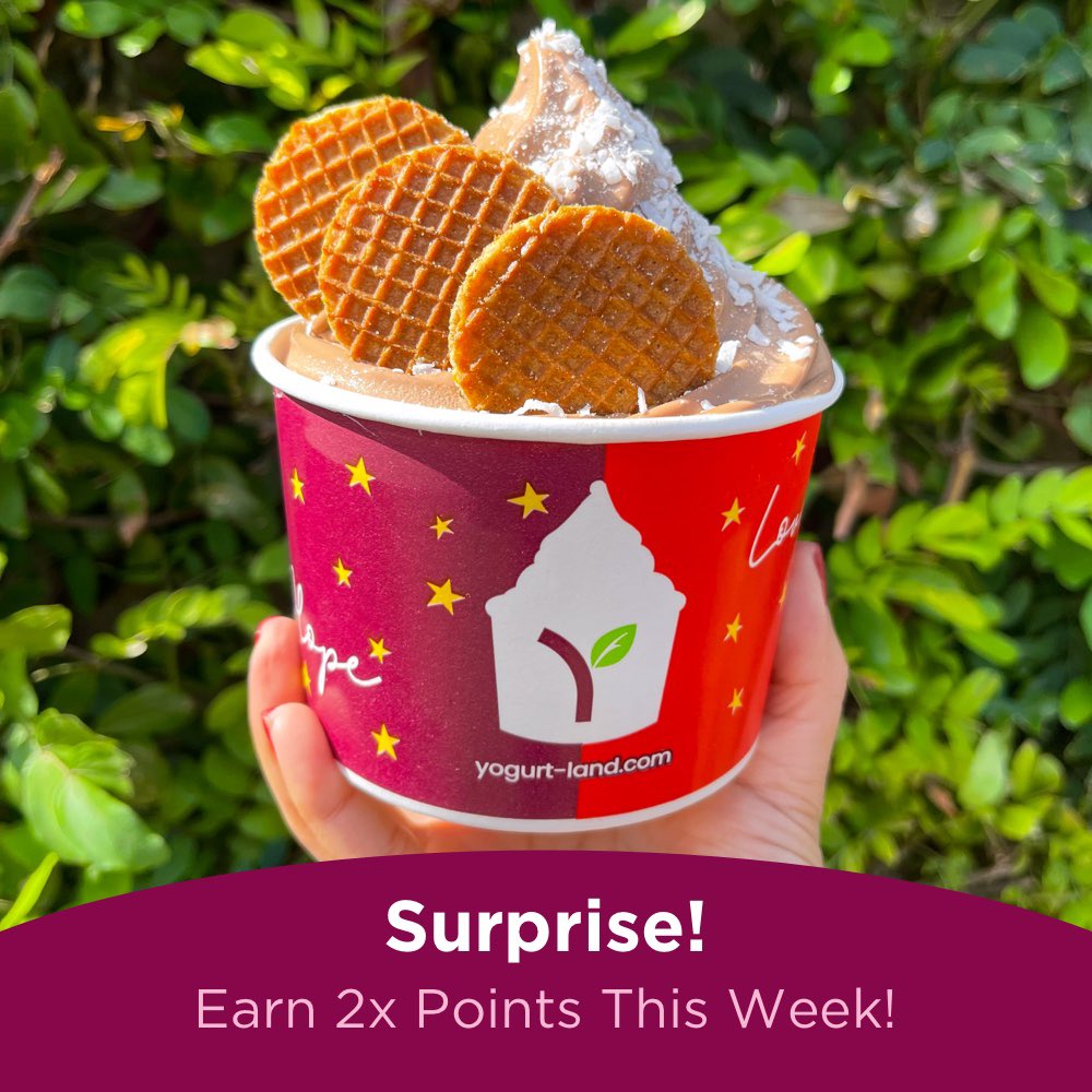 Yogurtland on Twitter "Real Rewards members earn 2x the points on