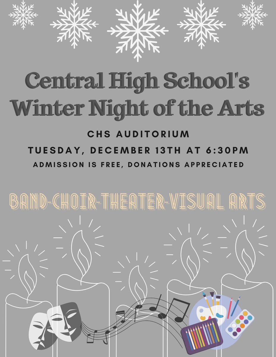 Join us next week at Central High School to hear and see the talent of our Fine Arts Department ❄️ <a href="/KnoxCentralHS/">Central High School</a>