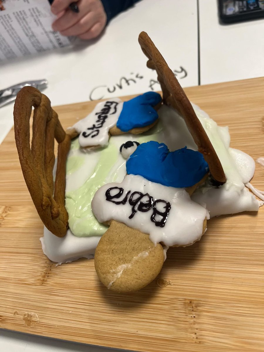 5th (last) place with <a href="/MissStanleyPE/">Miss Stanley</a> at tonight’s staff bake off. Apologies for ruining our chances and not putting ginger in the gingerbread men 😅