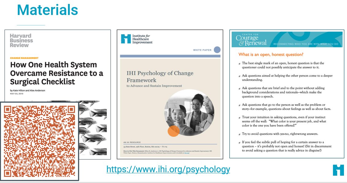 Helen Bevan (@helenbevan) on Twitter photo Today I'm co-leading a workshop at #IHIForum on the psychology of change with <a href="/katebhilton/">Kate B. Hilton</a> and Alex Anderson. We're applying a series of practical methods to advance the human-side of change These are the resources we are using. You can download them here: ihi.org/psychology Today I'm co-leading a workshop at #IHIForum on the psychology of change with <a href="/katebhilton/">Kate B. Hilton</a> and Alex Anderson. We're applying a series of practical methods to advance the human-side of change These are the resources we are using. You can download them here: ihi.org/psychology