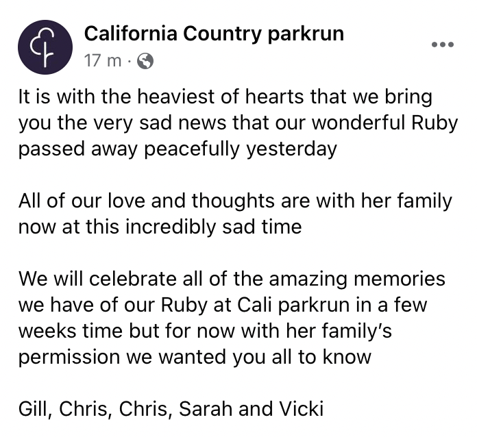 California Country parkrun tweet media