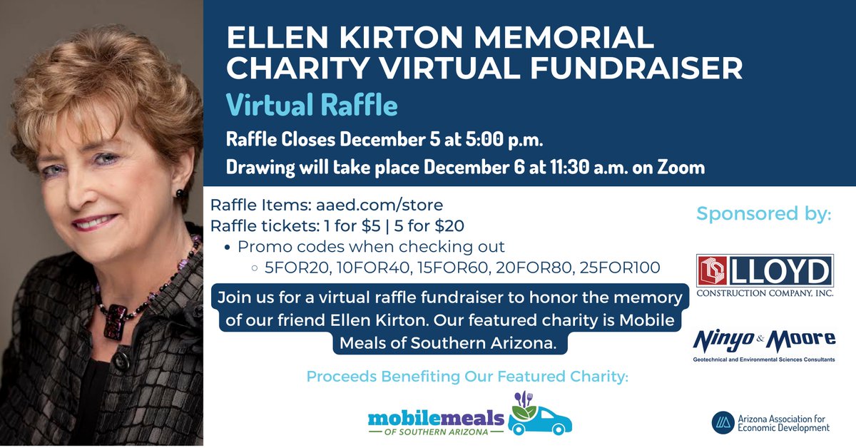 MobileMealsSoAZ's tweet photo. The @_AAED is holding a raffle today in support of @MobileMealsSoAZ to feed people in need. Check out the raffle items here. https://t.co/OItTH3FUun https://t.co/h2TG8VO64V