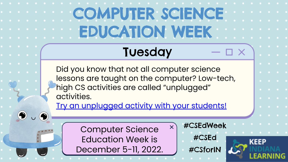 Did you know #CSEd can be unplugged? Learn more with these resources - drive.google.com/file/d/1dbHxTo…    #CSEdWeek #CSforIN