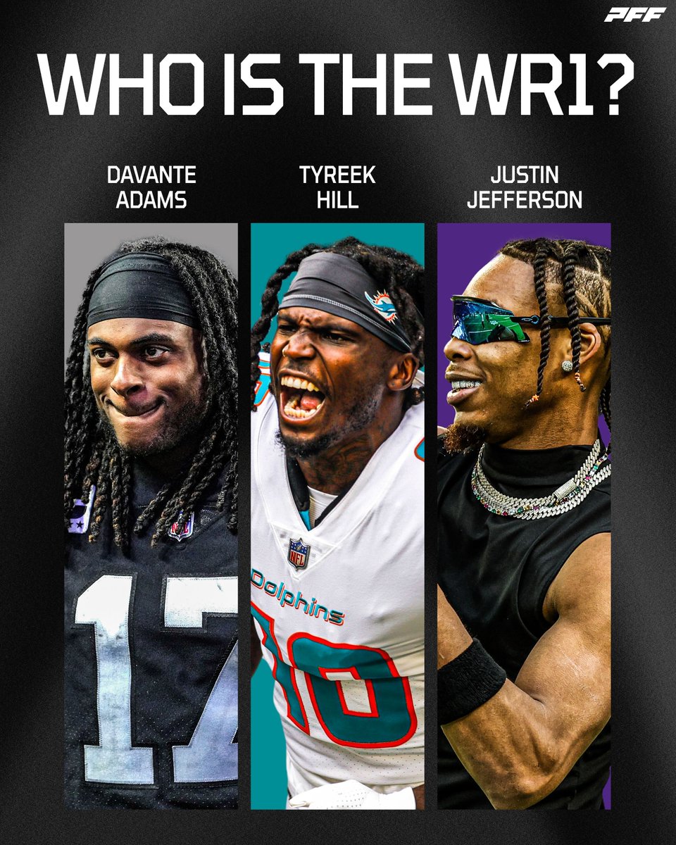 PFF's tweet image. Who is THE WR1?