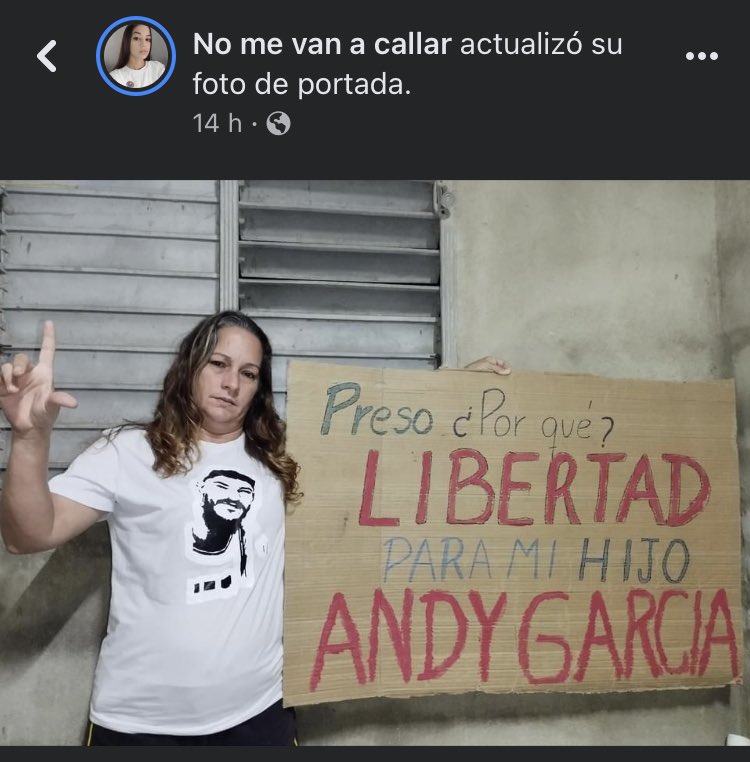 SailydeAmarillo's tweet photo. Todos los días en mi feed decenas de publicaciones como estas recuerdan  que en mi país #Cuba sufren cientos de familias por tener a sus hijos presos por motivos políticos.
#LibertadParaAndyGarcíaLorenzo 
#LibertadParaTodosLosPresosPolíticos https://t.co/y9oIUDALko