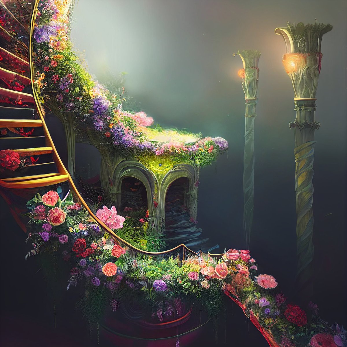 alayna_sta's tweet photo. Some pretty floral stairways~
#aiart #AIArtwork #flowers https://t.co/8Q7wypd5bP