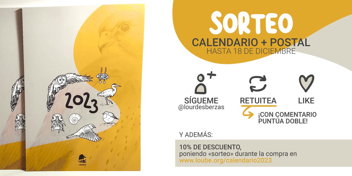 lourdesberzas's tweet photo. SORTEO 🦉
Calendario con ilustraciones y curiosidades y postal a elegir. Sígueme, da like y RT (con comentario puntúa doble) y a ver si el 18 de diciembre te llega una buena noticia por MD ☺
¡Mucha mierda! (y, a unas malas, descuento de consolación). https://t.co/GpsxEFjrTy