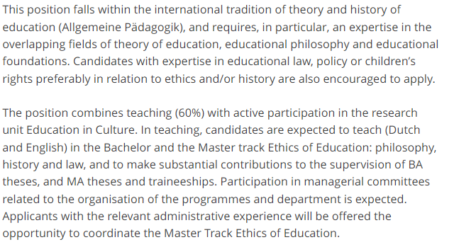 Come work with us! New vacancy: Assistant Professor in Theory and History of Education (1.0 FTE)! rug.nl/about-ug/work-…