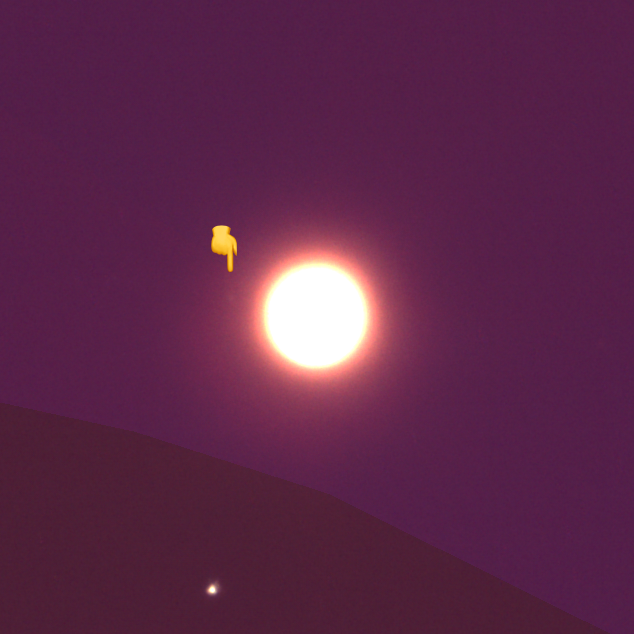 DaveHorlick's tweet photo. Twitter reencoded the GIF &amp; downsampled or something so that you can't really see Phobos in the purple frame, so here are the individual frames. Note that Phobos moves relative to Mars, but not as much as the star at the bottom (HIP 23550) appears to. https://t.co/2LJvBvYyFn