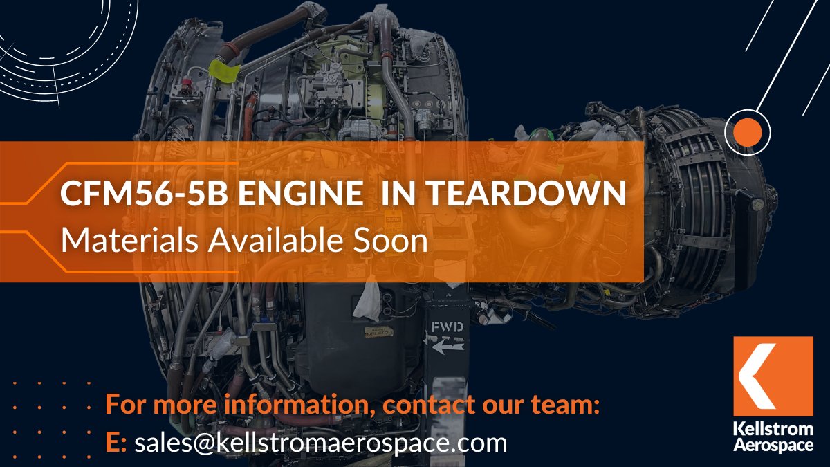 KellAero's tweet image. 📣CFM56-5B Engine Materials available soon from our second engine currently in Teardown!! For more information, contact our team with any part requests at ✉️sales@kellstromaerospace.com or 📞+1(847) 233-5800

 #EngineTeardown #CFM56 #A320 #SpareParts #AircraftParts  #MRO