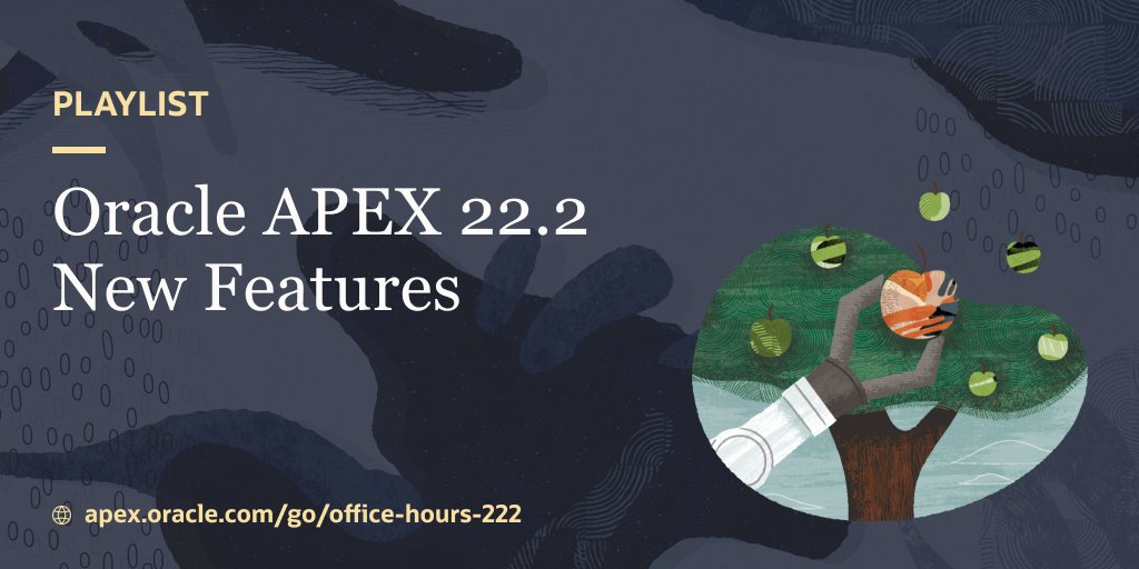 OracleAPEX's tweet photo. ๐ Oracle APEX 22.2 New Features recording sessions are now available!
Keep up to date with all the series videos!
โ
https://t.co/IGXnJhgwlf
#orclAPEX #LowCode #Oracle #apex222 https://t.co/SwlSntFygg