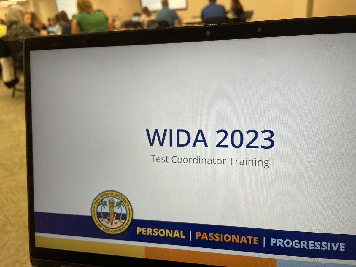 Thanks to Erin G. for leading our second round of <a href="/leeschools/">School District of Lee County</a> WIDA for ELL students assessment training this morning.  All schools K-12 participate in this series to help identify student needs!