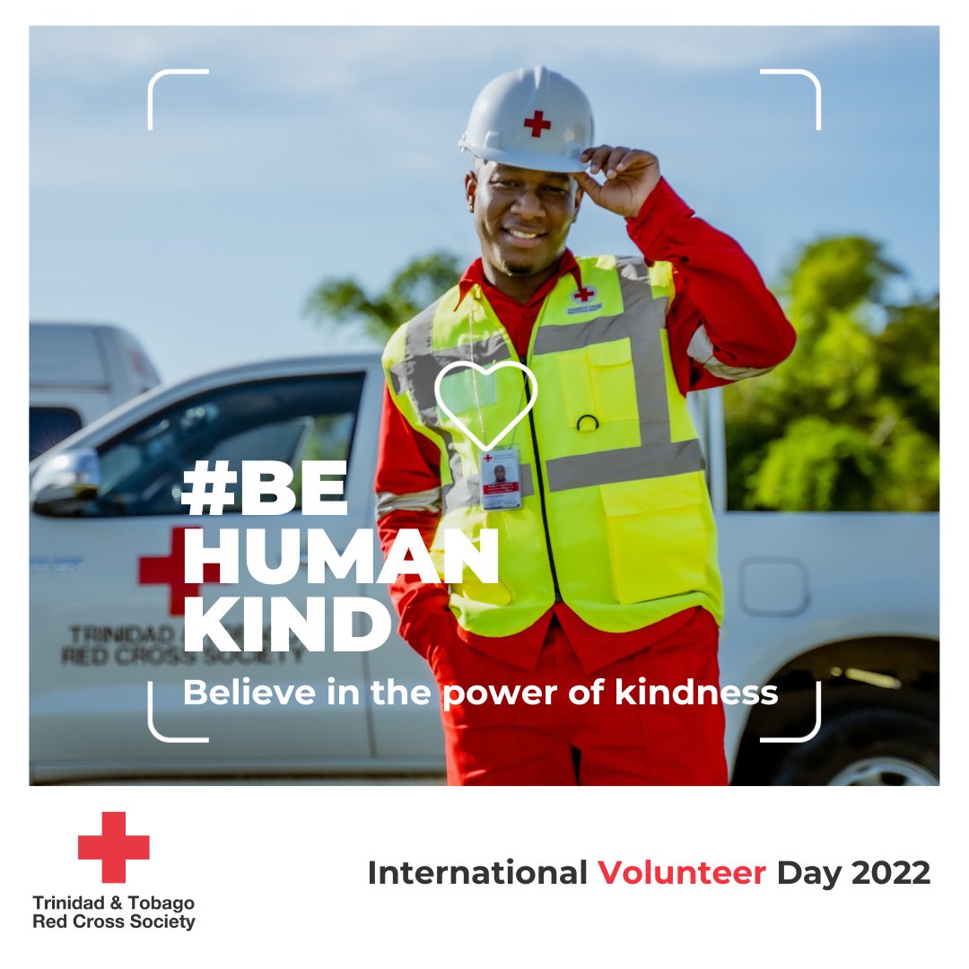 ttredcross's tweet photo. Happy World Volunteers Day!
We tip our hats to all of the people who have answered our call to #BeHumanKind
Thank you for your support of our humanitarian mission.
#TTRCS #WorldVolunteerDay #PeopleFocused #MissionBased #CommunityDriven https://t.co/FU6njAliUd