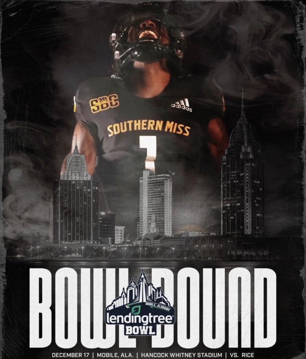 We’re back bowling Saturday, December 17th in Mobile, AL!! Bring your cousins, your best friends and acquaintances, your in-laws, mom &amp; dad, Maw-Maw &amp; Paw-Paw, former roommates, coworkers, and anyone else that needs to be there. LET’S TAKE OVER MOBILE! SMTTT!! <a href="/SouthernMissFB/">Southern Miss Football</a>
