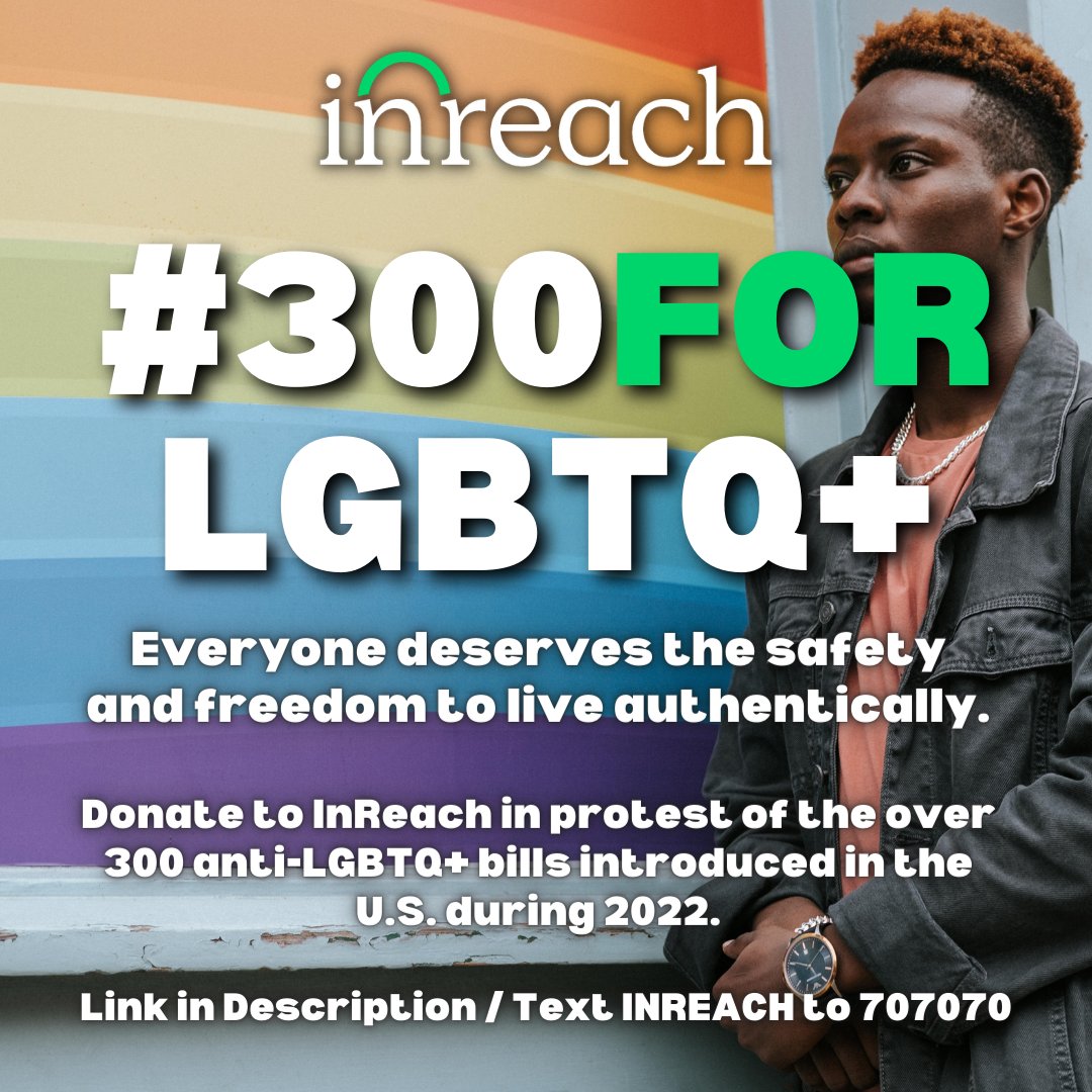 weareinreach's tweet photo. Protest anti-trans &amp; anti-LGBTQ+ legislation that aims to restrict access to lifesaving resources by retweeting &amp; donating to InReach, a trans-led nonprofit connecting LGBTQ+ people facing discrimination &amp; persecution with verified resources: https://t.co/YpVymlY0Dc #300ForLGBTQ+ https://t.co/Mg4G5VWSX6