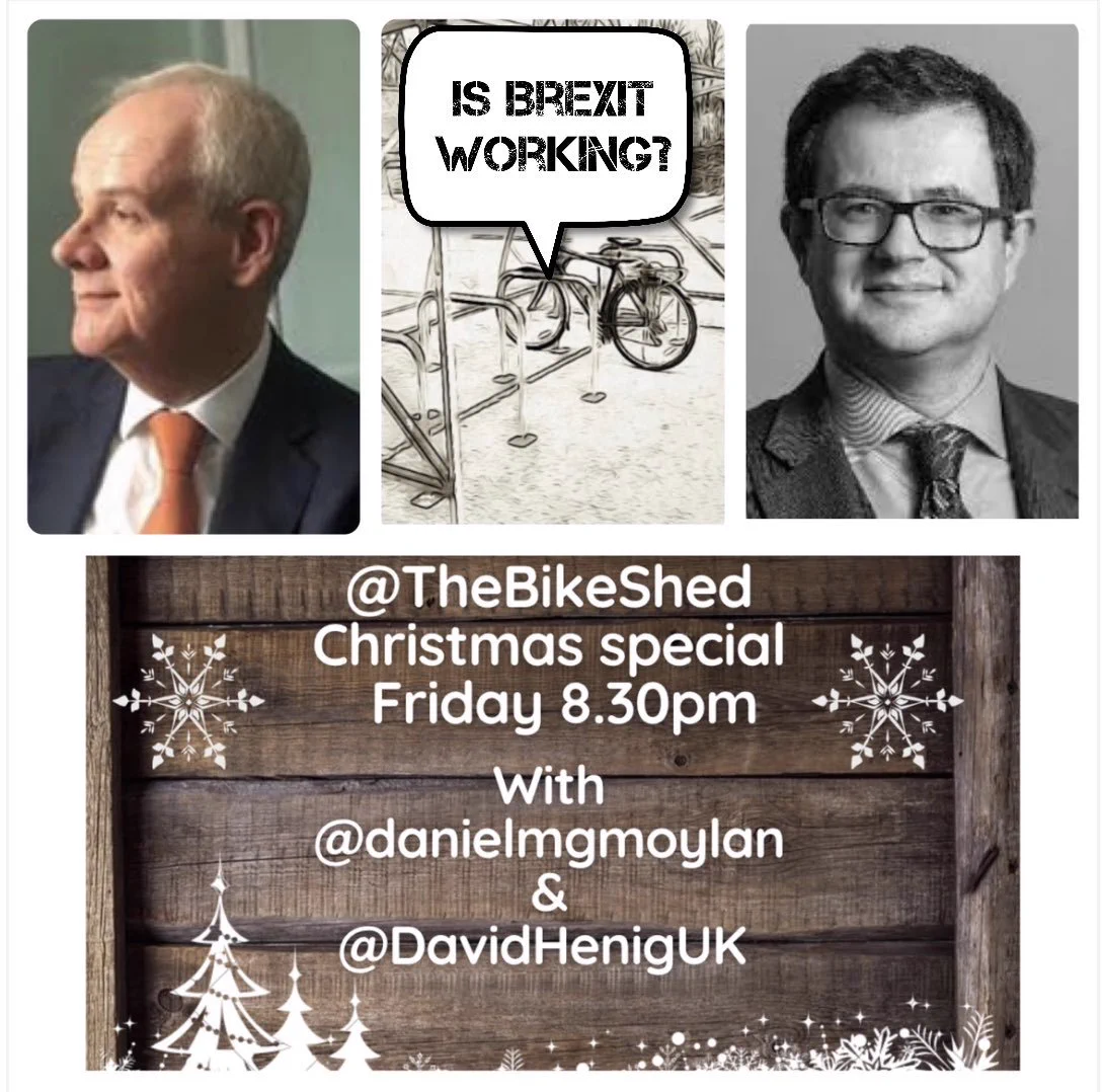 Promo for Twitter space on Friday, 8:30PM. Featuring Lord Moylan and David Henig. Christmas themed