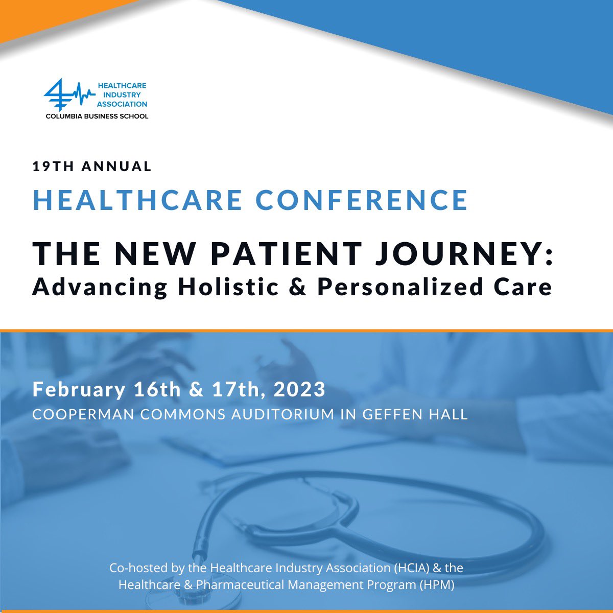 SAVE THE DATE for the 19th annual CBS Healthcare Conference on February 16th &amp; 17th, 2023 at Cooperman Commons in Geffen Hall. Featured keynotes include executives from Pfizer and Welshman, Carson, Anderson, &amp; Stowe. Early bird registration will begin on Jan 9th!