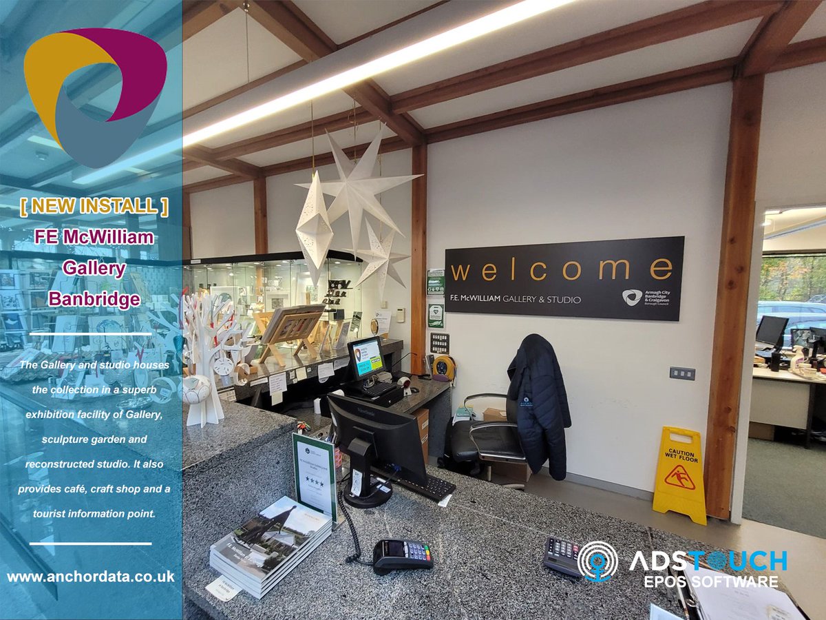 AnchorData's tweet photo. We recently upgraded our previous till system at long time client F.E. McWilliam Gallery & Studio. They switched to our industry leading #ADStouch #ePOS Solution linked to Cloud Back-Office, Integrated Barcode Label Printer. Fascinating place to visit if you're near the Boulevard https://t.co/lIC8pDaRNj