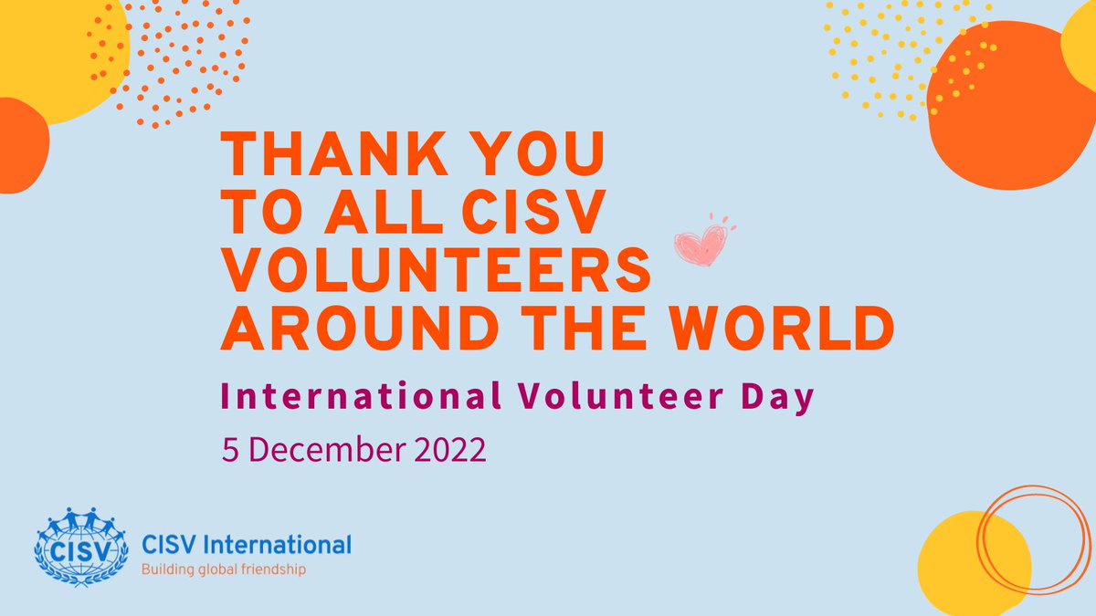 It's #InternationalVolunteerDay2022 and we want to say a massive THANK YOU to the tens of thousands of volunteers who come together in their different roles to help deliver our mission: to educate for a more just and peaceful world. 🌍❤️#CISV