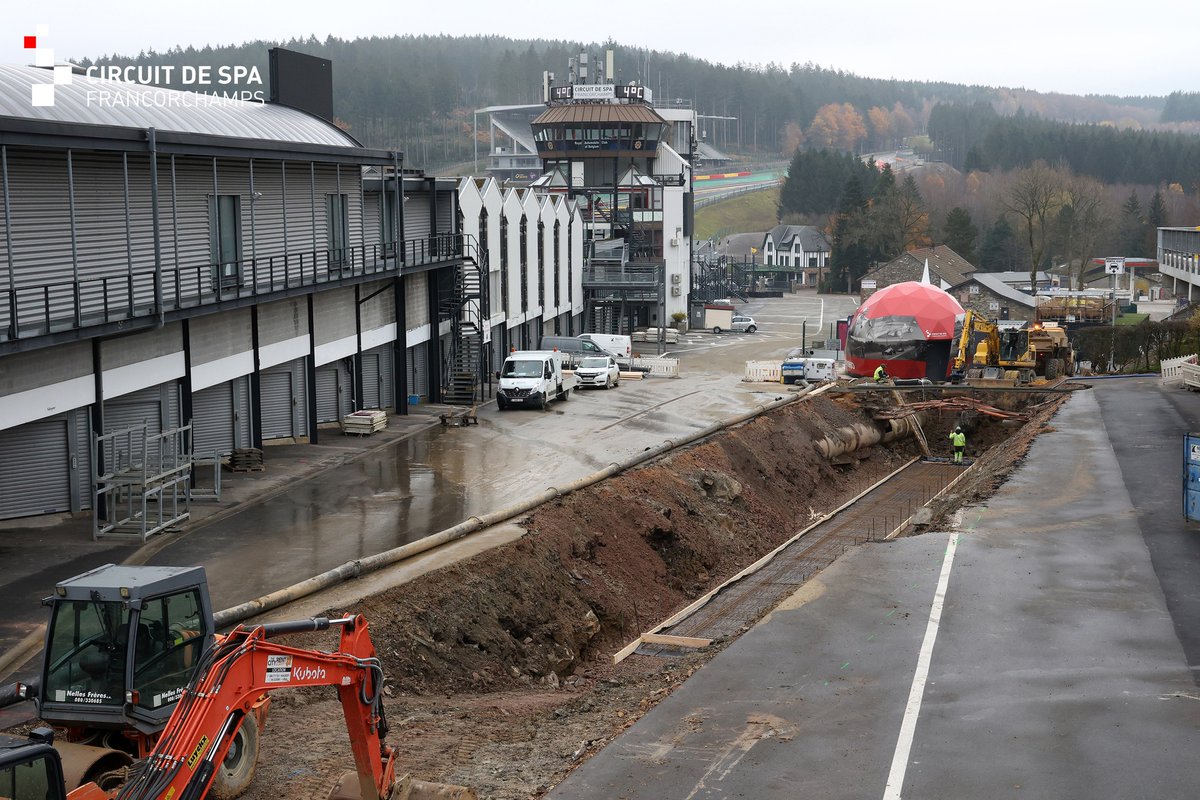 24HoursofSpa's tweet photo. The team at @circuitspa are hard at work this winter 🚧🛠

A new grandstand on the run between La Source and Eau Rouge is going to be especially welcome during next year's #Spa24h 🇧🇪🎢

📸 via https://t.co/De170vMRpR

#FanatecGT https://t.co/QGIQtxOK1y