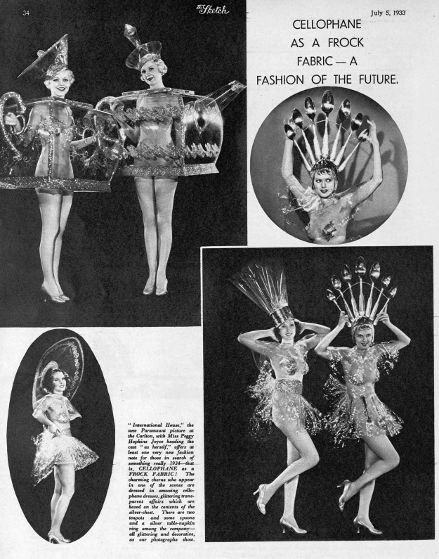 So you thought #Cellophane was just for wrapping your sandwiches in? Think again. In 1933 starlets were dressing in it for movie chorus lines. It was a 'Fashion of the Future' apparently
