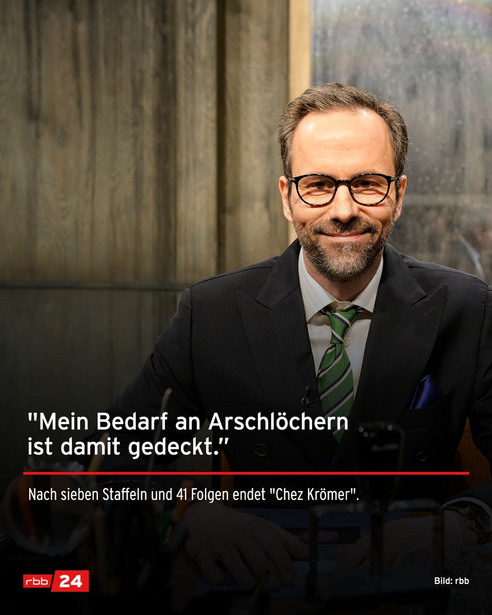 rbb24's tweet photo. Kurt Krömers Show "Chez Krömer" endet beim rbb nach 7. Staffeln. #krömer #chezkrömer https://t.co/MujnW7xNUS