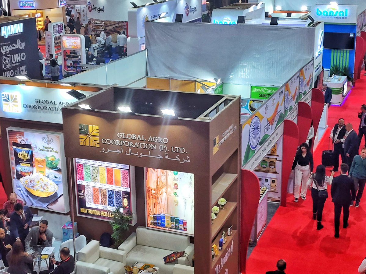indembcairo's tweet photo. Ambassador @AjitVGupte inaugurated 'India Pavilion' at Food Africa 2022 Exhibition in Cairo, which saw participation from 32 nations. 

The 'India Pavilion' was the largest, with 45 Indian exporters displaying products in this major International Exhibition of Food &amp; Beverages. https://t.co/bARwZTtCR0