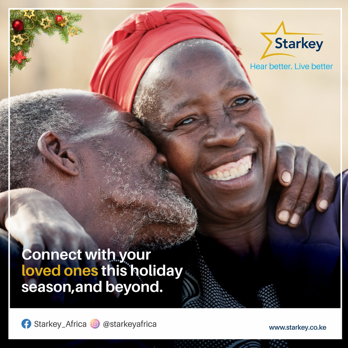 StarkeyAfrica's tweet photo. This holiday we want you to experience each memory to the fullest. If you or a loved one has been struggling with hearing, tap the link https://t.co/KWxBNFrqhT to find a local hearing aid professional today. 
#HearBetterLiveBetter 
#HearForTheHoliday https://t.co/b2l7zrvUEE
