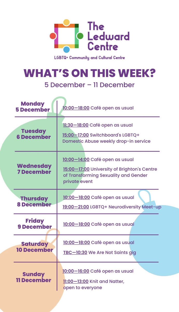 Here’s what’s on this week at the centre
