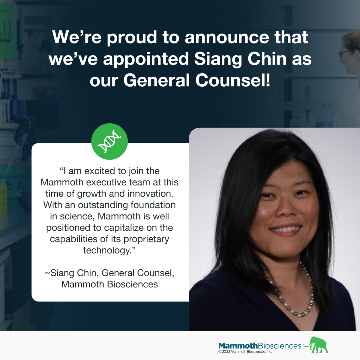 We’re proud to announce that we’ve appointed Phil Tinmouth as our Chief Business Officer and Siang Chin as our General Counsel! Learn more: businesswire.com/news/home/2022… #biotech #biotechNews #biotechnology #CRISPR