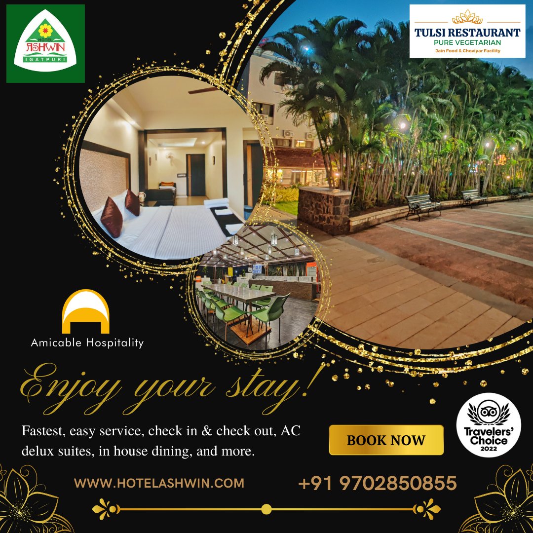 We have so much to offer, it is hard to say no.

#PureVeg #JainFood #WeekendDestination #familystay #chillingbreeze #travellerschoice2022 #TripAdvisor #igatpuri #igatpurihotelbookings #igatpuritrip #igatpuri_hills #igatpuridiaries #igatpurihotel #igatpurihotels