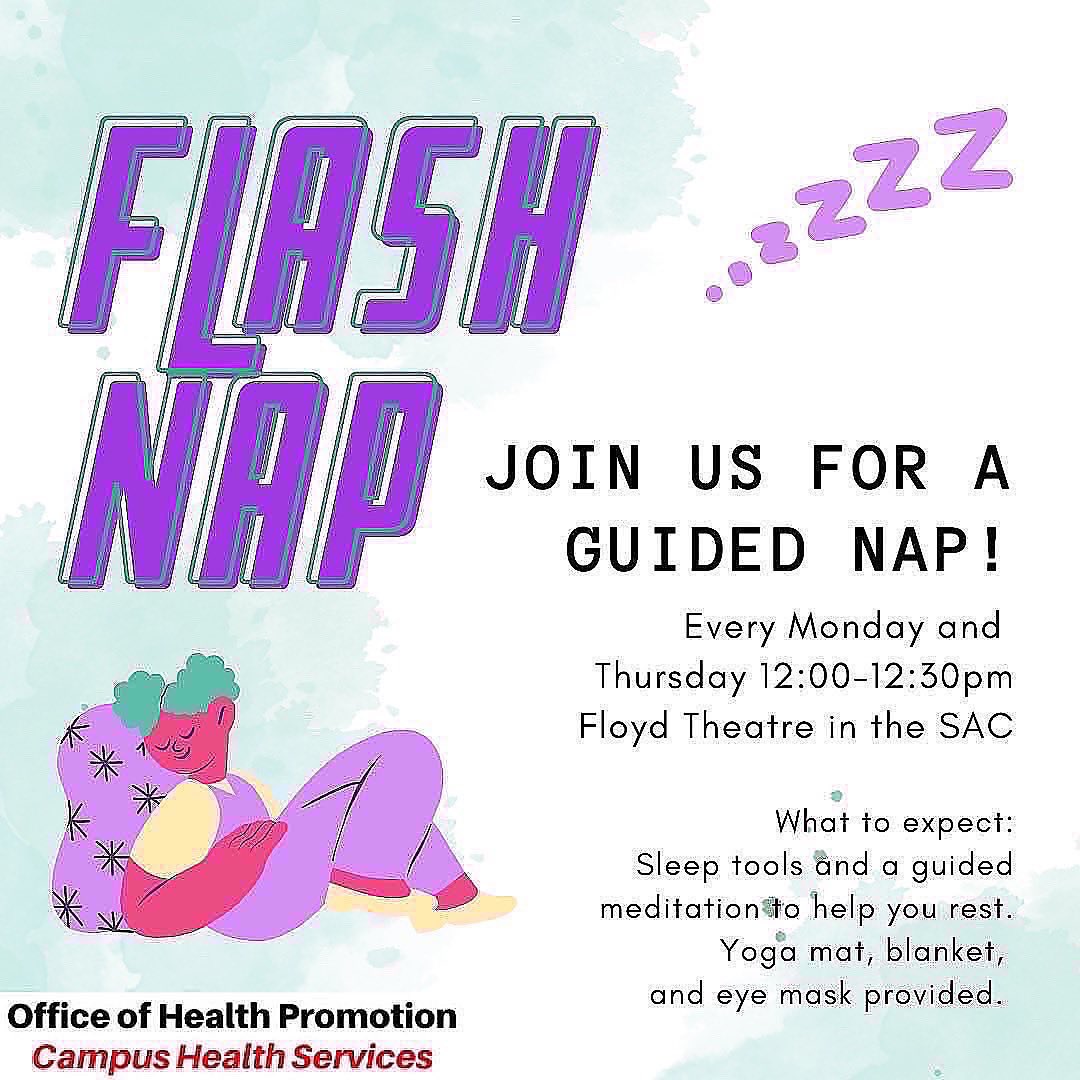 HealthyCards's tweet photo. Join us for the last Flash Nap of the semester today! See you there!! 😴 https://t.co/MHtiuSAr8K