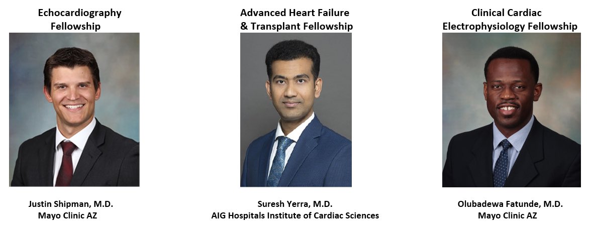 A hearty congratulations to our outstanding new class of general and subspecialty cardiology fellows, starting in 2023. Welcome to our newest members! We could not be more excited to work with each one of you!! <a href="/CNKanaan/">Christopher Kanaan, MD</a> <a href="/BFatundeMD/">Bade (Bah-Day) Fatunde, MD, MPH</a> <a href="/sureshyerra18/">suresh yerra</a>