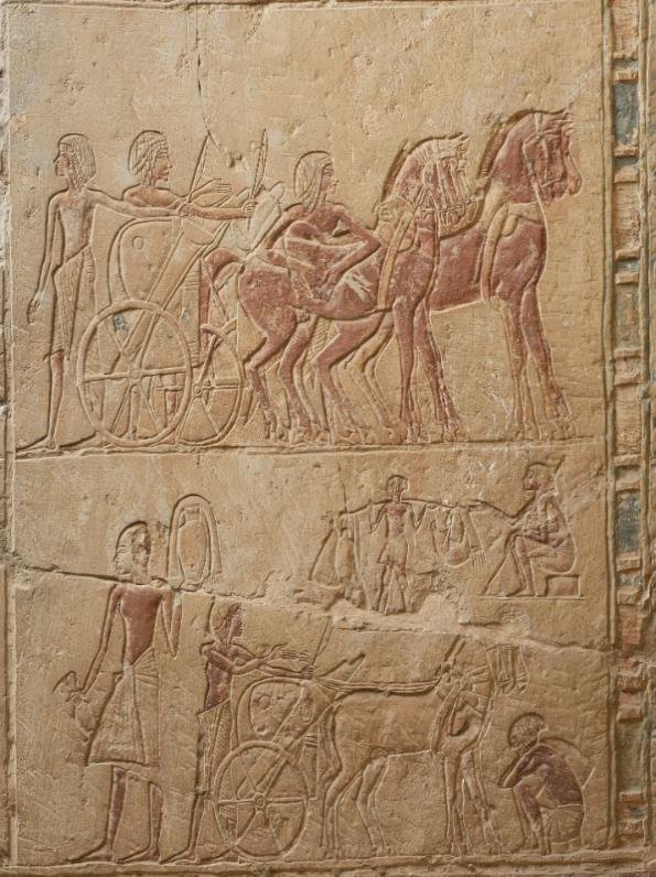 kemetnubiakamp's tweet photo. Were the Ancient Egyptians Black? Yes.
The rmTw (people of Kemet) used the same words for leather &amp; animal hide for human skin. 
Moreover, their artifacts with brown cows &amp; brown horses show their skin color depicted the same color or even darker than the animals as the norm. 1/3 https://t.co/KVVB2PyIcO