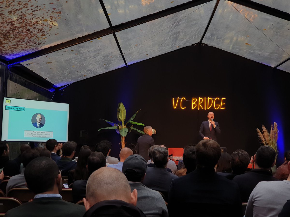#VCBridge is back ! Intro speech by <a href="/jnbarrot/">Jean-Noël Barrot</a>, thanks  <a href="/daphnivc/">daphni</a>, @NotionCapital, Lakestar &amp; <a href="/gsvventures/">GSV Ventures</a> for this insightful event - European  VCs, let's bridge with <a href="/Orange_Ventures/">Orange Ventures</a> !