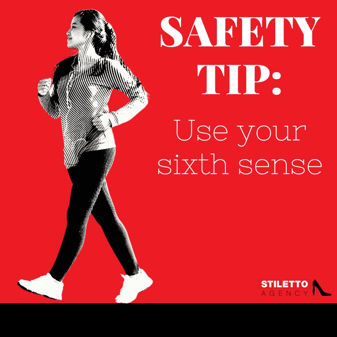 🚨 SAFETY TIP OF THE WEEK: Use your sixth sense! 🚨

Avoid a person or situation that doesn't "feel" right—because you're probably right. 

Follow for more #safetytips! bit.ly/3RWlRqa 

#stilettoagency #womenempoweringwomen #safetyforwomen #instinct
