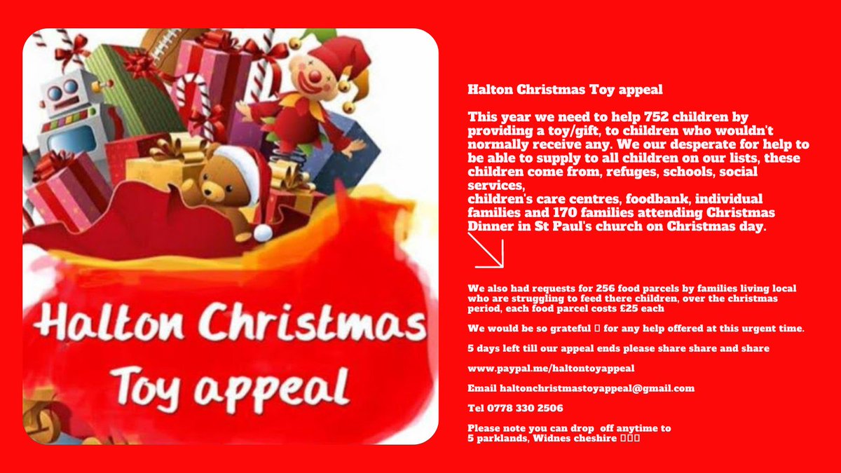 HaltonToyappeal's tweet photo. Please all share 🙏 https://t.co/gM2JUsmVT6